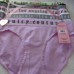 JUICY COUTURE BIKINI PANTIES SIZE MEDIUM WOMENS 5 PAIRS SEAMLESS COMFY